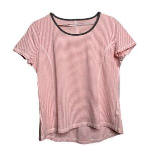 Talbots Performance Pink and White Stripped Top